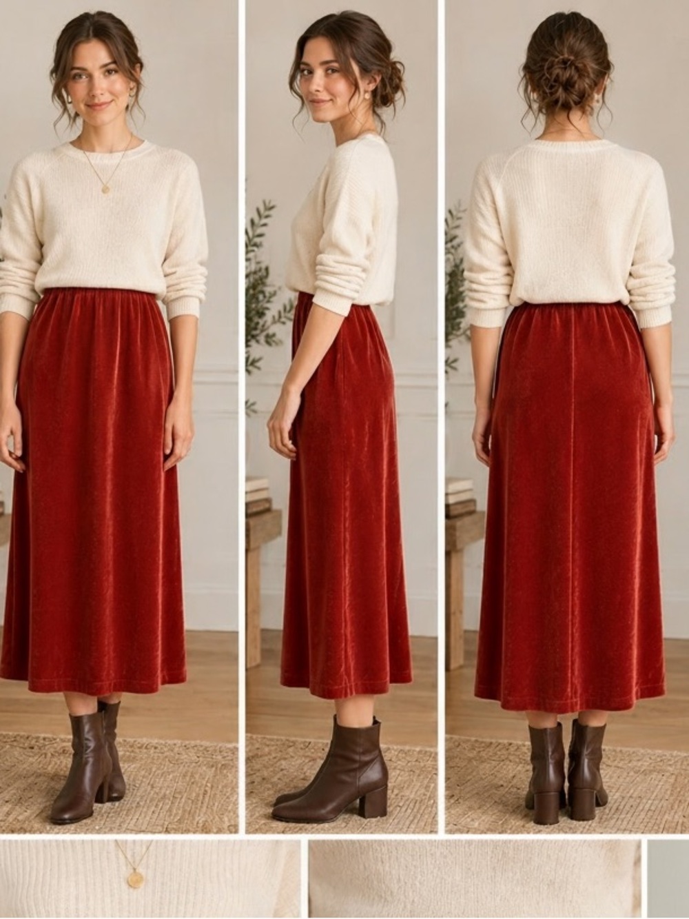NWT NY & C Velvet Sienna Skirt Medium New York & Company